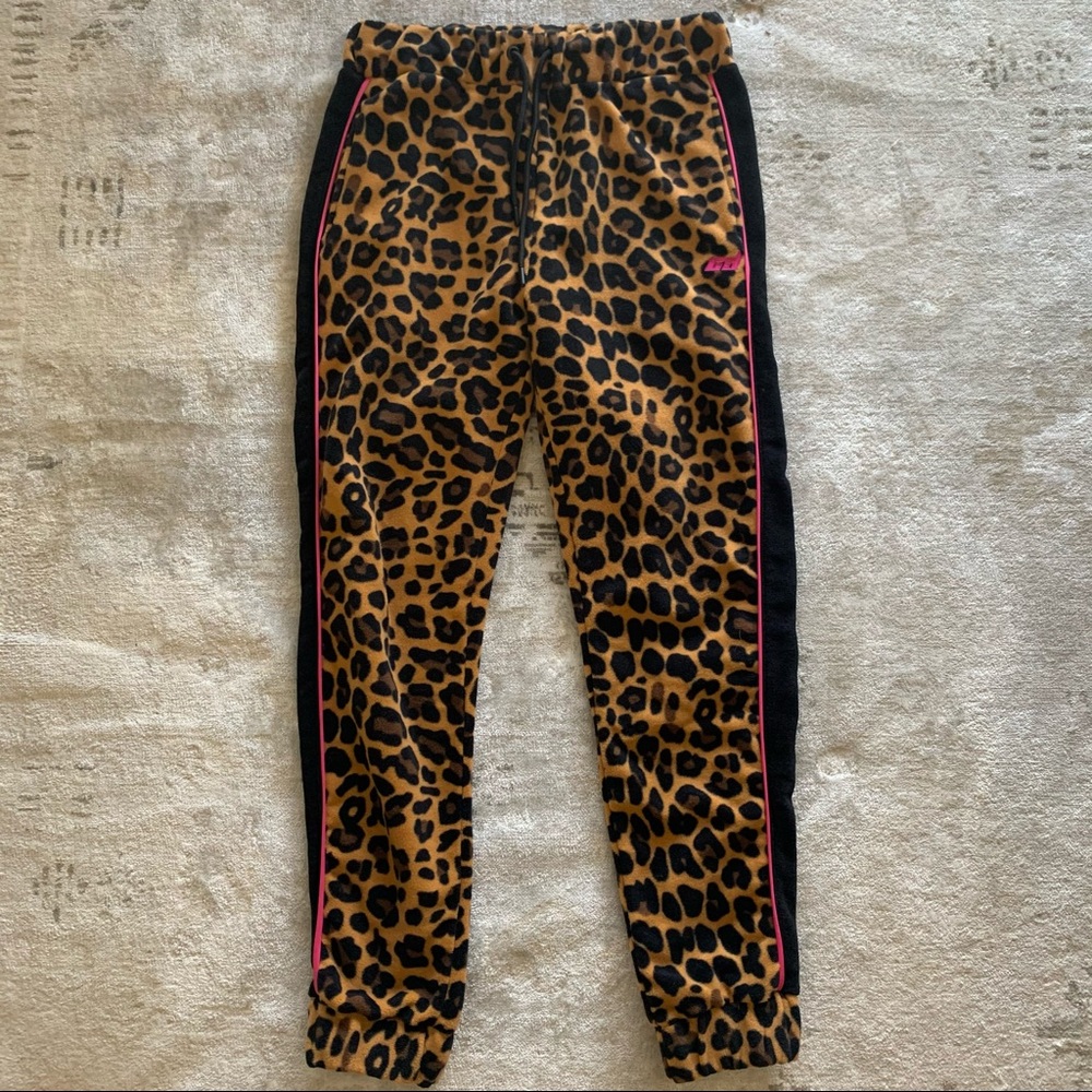 Dolls Kill Criminal Damage leopard fleece joggers